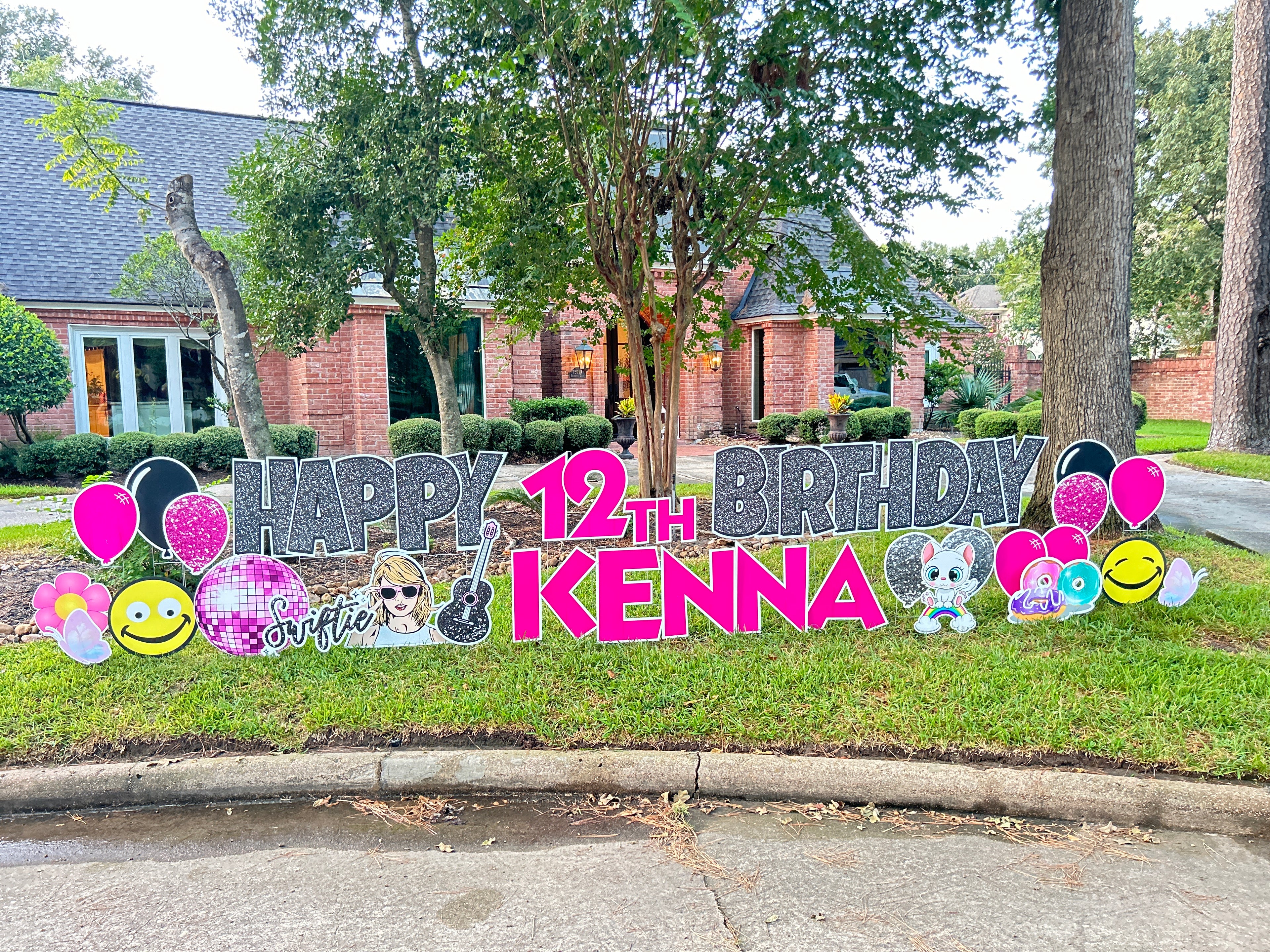 Trendy teen birthday yard sign with custom name