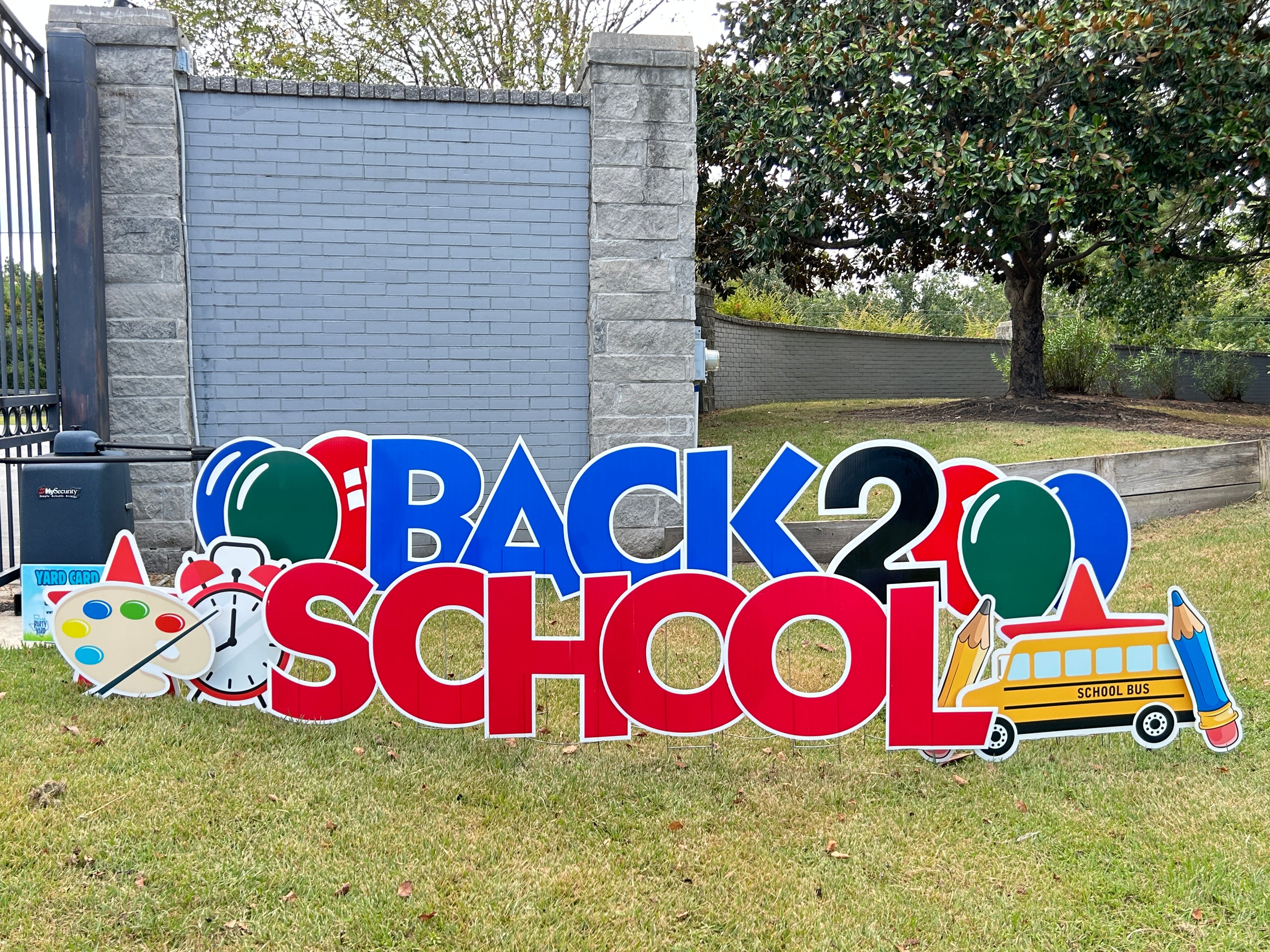 School spirit yard card display in Montgomery, TX